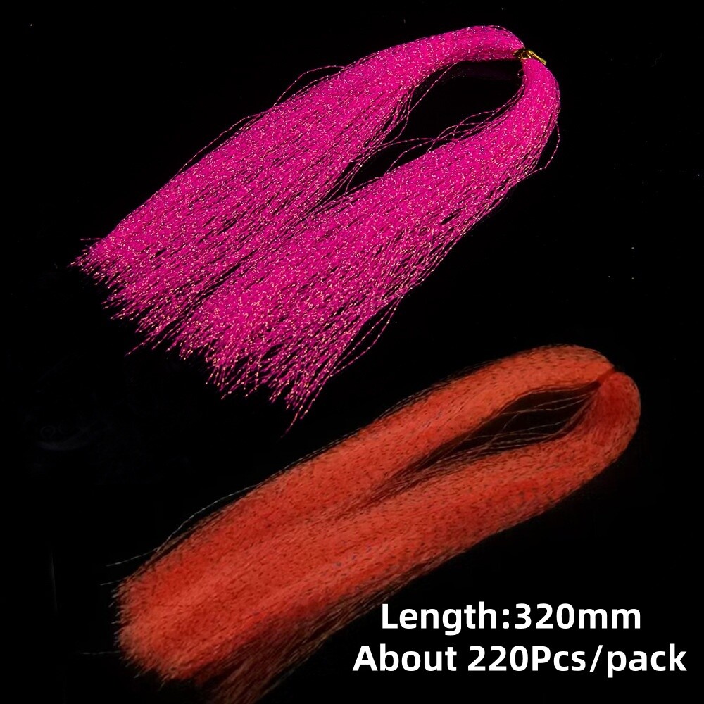 2pack Luminous Flash Tinsel Twisted Flashabou Fly Tying Assist Jig Hook Material