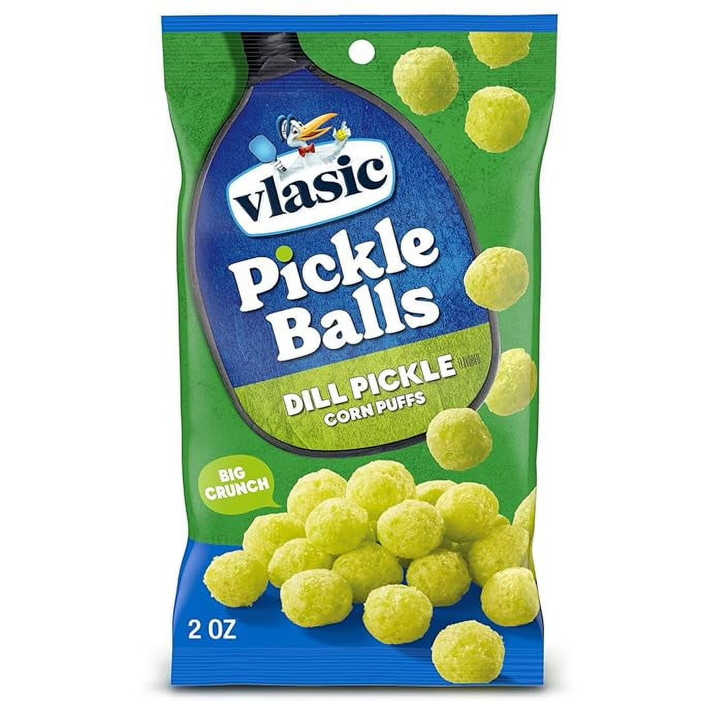 Vlasic Pickle Balls, Dill Pickle Flavored Corn Puffs, 2 oz