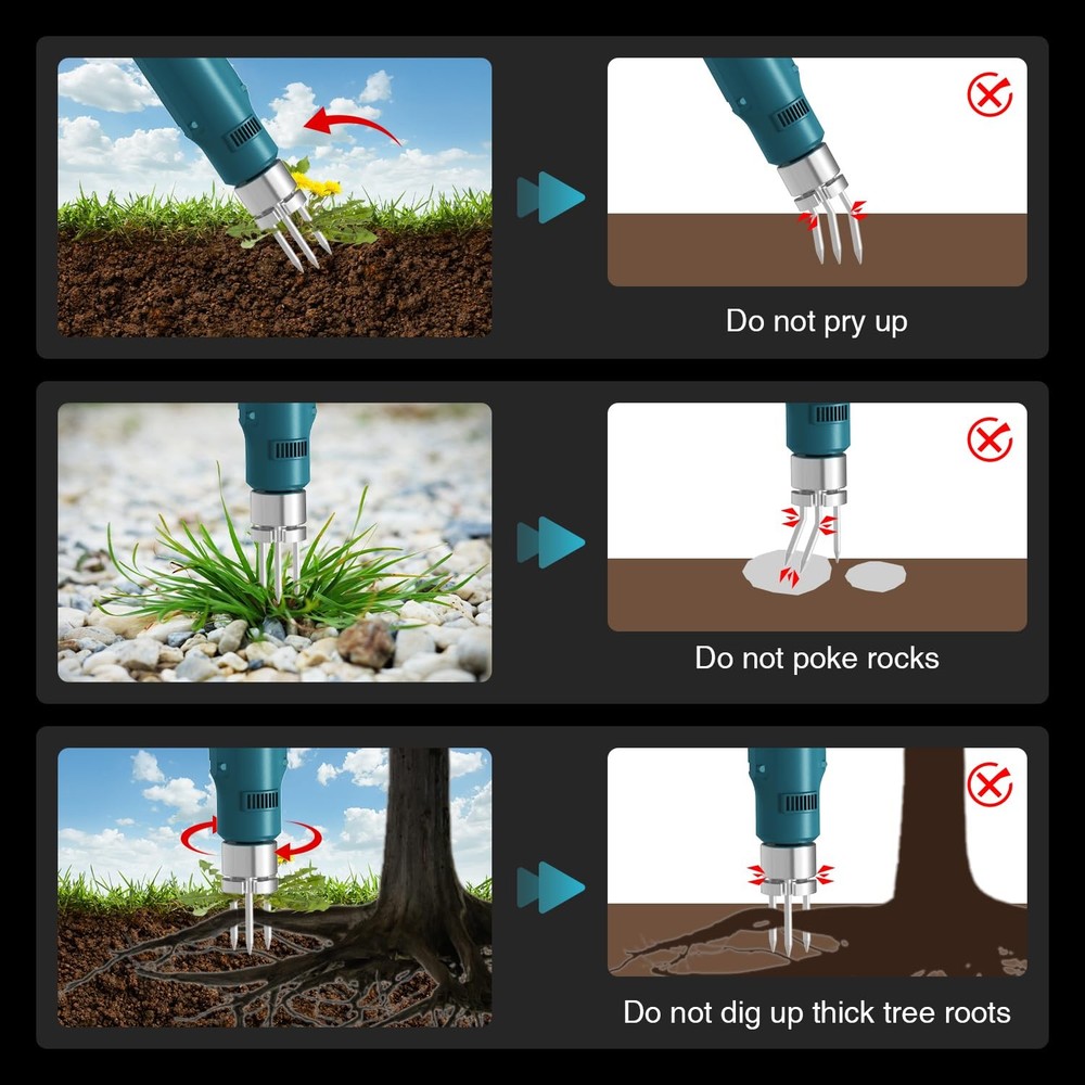 Weed Puller Tool,Electric Stand Up Weed Puller Tool, 21V Battery Powered w/ 1...