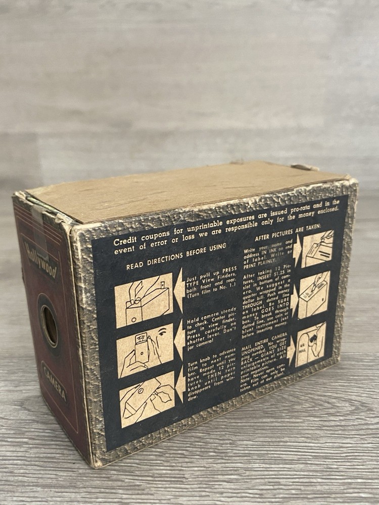 Vintage Encore Hollywood Single Use Box Camera Mail In Mailing
