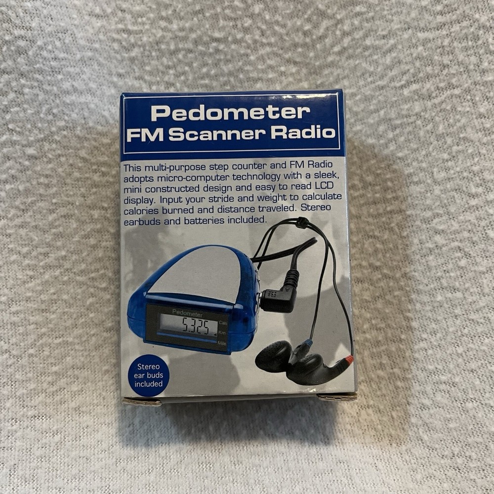 Pedometer FM Scanner Radio - Core Red w/Earbuds & Walking Program