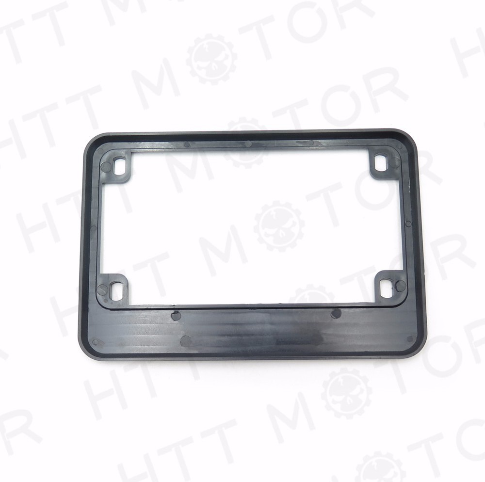 HTTMT Motorcycle License Plate Frame Fit 4"x7" extra 1" Width Motorcycle Plate