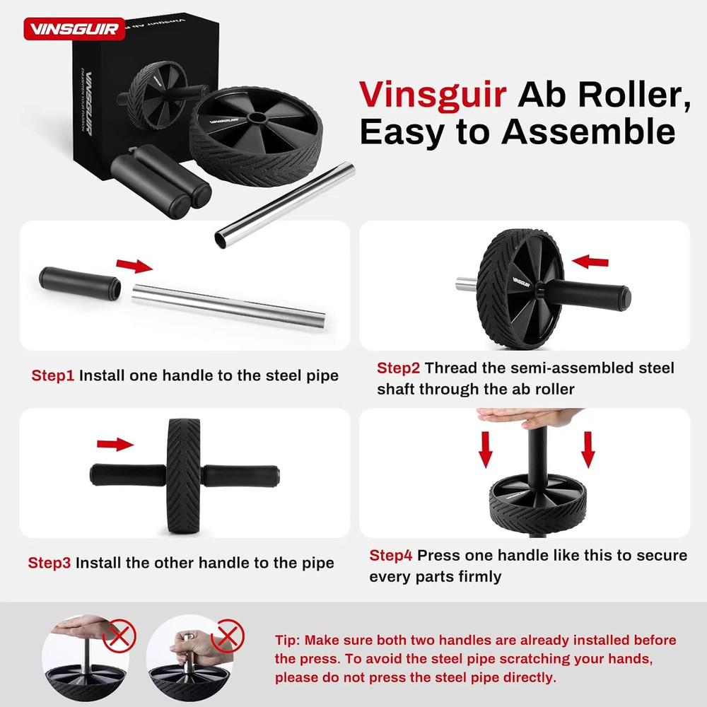 Ab Roller Wheel - Ab Workout Equipment for Abdominal & Core Strength Training, H