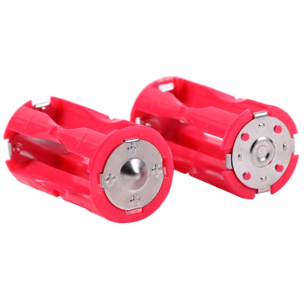 ♡ Red Portable 4pcs 4AAA To C Size Parallel Battery Convertor Adapter Holder