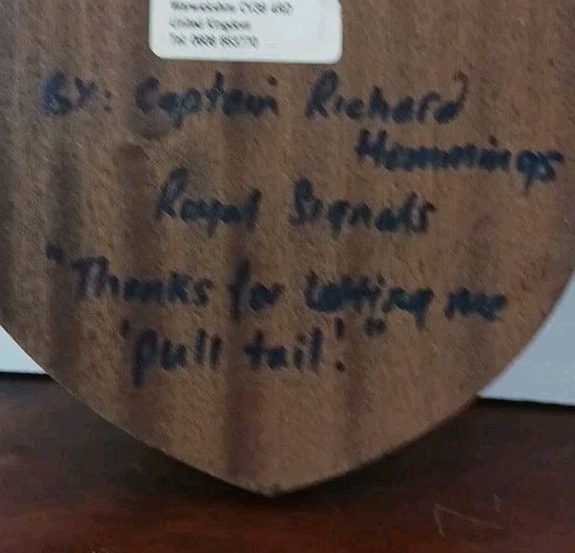 35 (SM) Signal Regiment Royal Corps of Signals mess (V) plaque. Message On Back