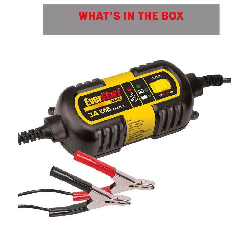 3A 6V 12V Battery Charger Maintainer Automatic Microprocessor Safety Protection