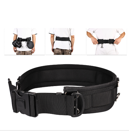 New Camera Waist Belt Multifunctional Adjustable Outdoors Utility... Black