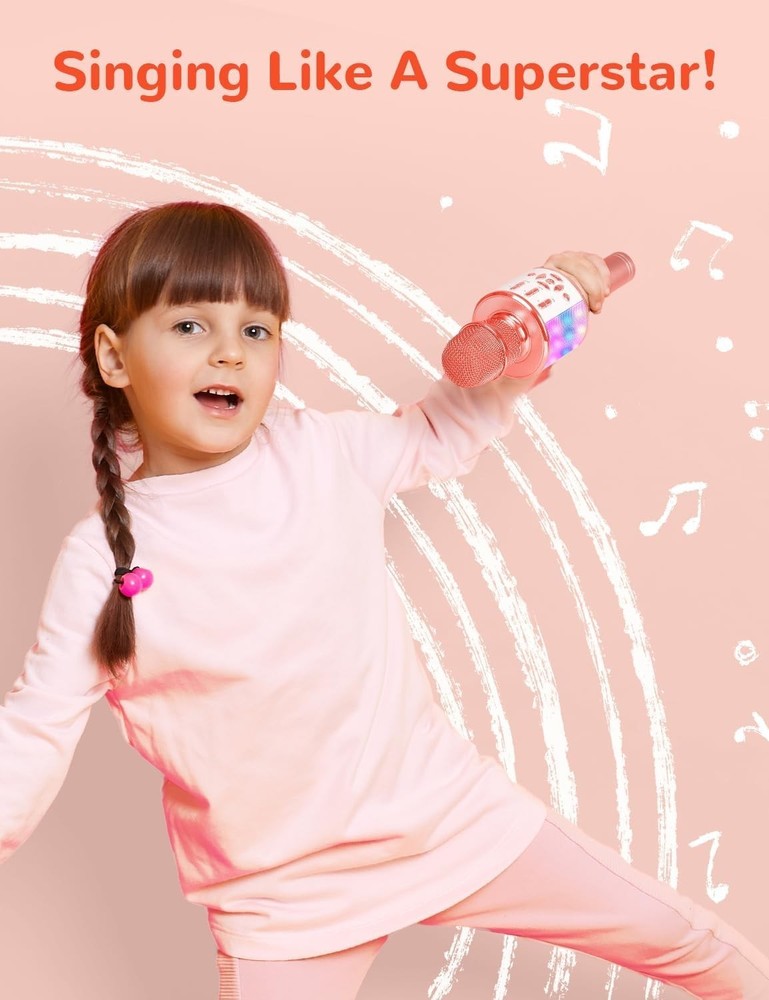 Karaoke Microphone for Adults, Wireless Bluetooth Microphone for Singing Port...