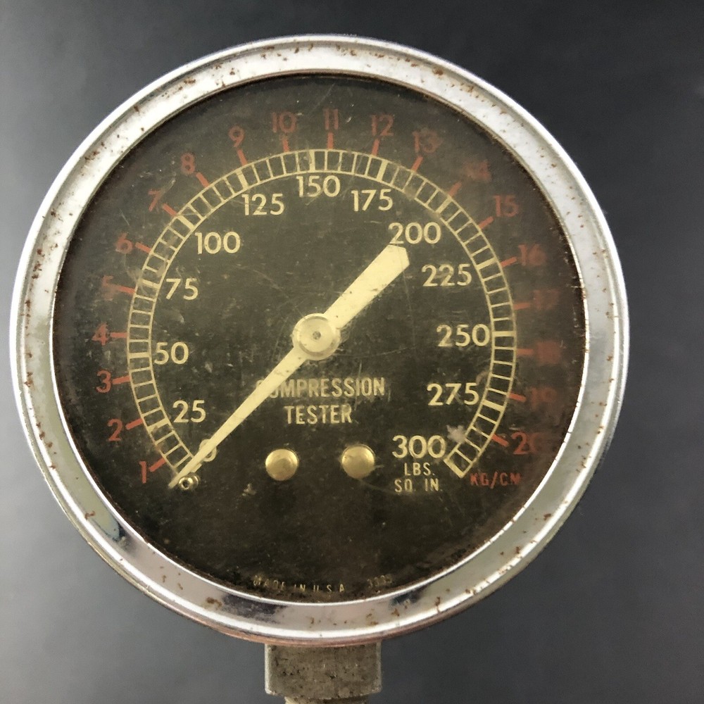 Vintage USA Compression Tester Schauer Vintage Auto Engine Motor Untested Vc2