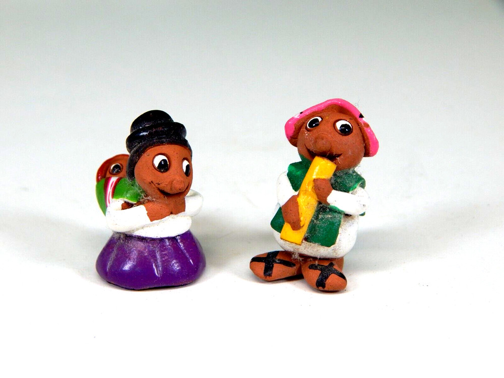 Miniature Peruvian Clay 1" Figurines Hand Painted