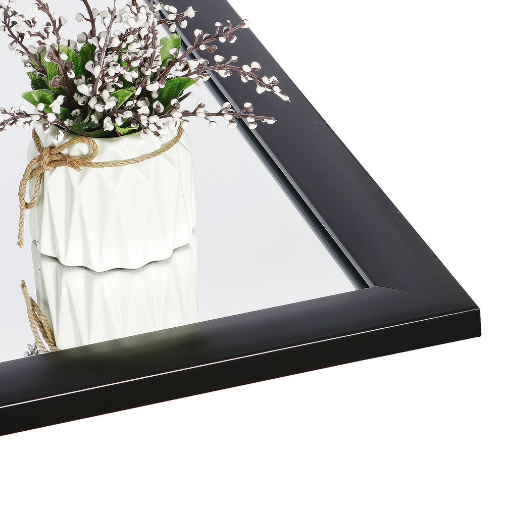 HomGarden 24 x 36" Simple Style Rectangular Mirror Black Plastic Frame