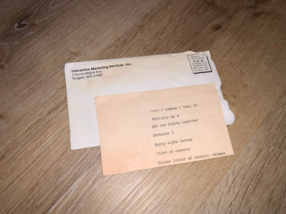 Vintage Interactive Marketing Services Magic Mentalism Trick Instructions