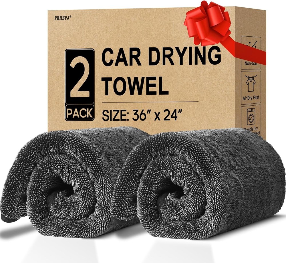 Microfiber car drying towels XXL super absorbent 2 pack