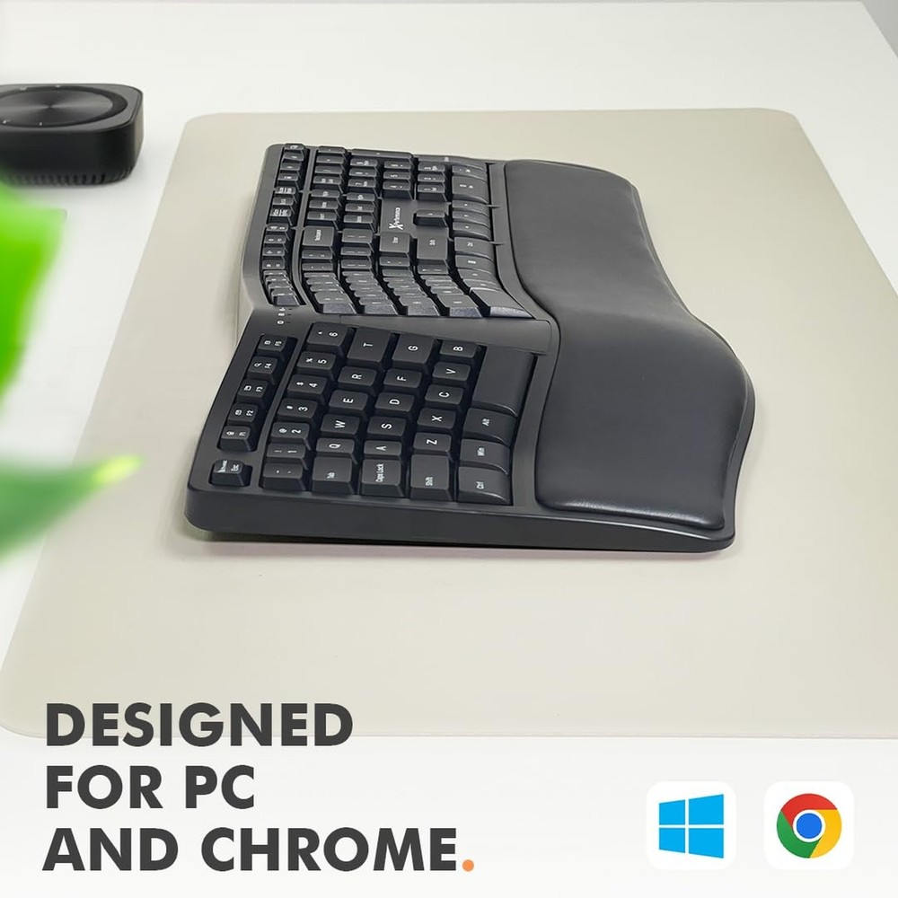X9 Wireless Ergonomic Keyboard - Split Keyboard with Cushioned Wrist Rest - T...