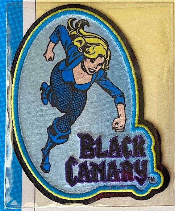 BLACK CANARY PATCH on INFO CARD ~ Willabee & Ward ~ DC COMICS PATCH COLLECTION