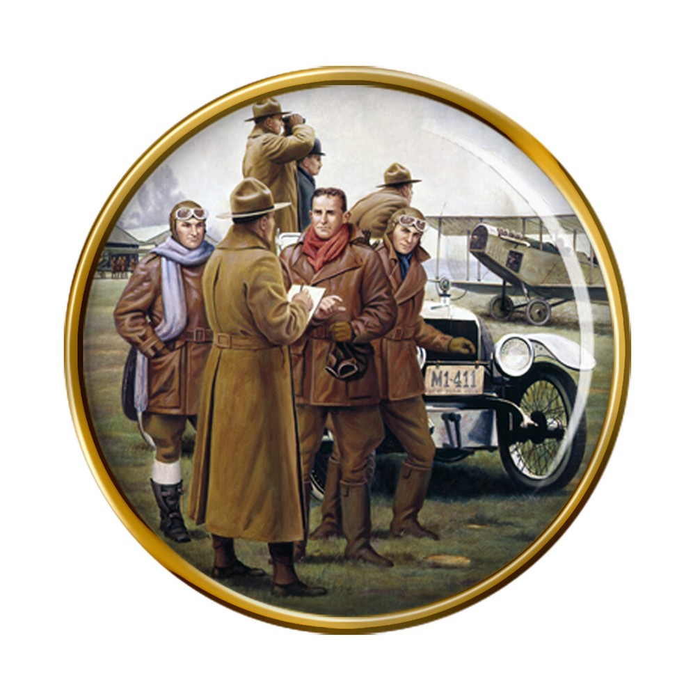 Pilot Briefing WW1 Illustration Pin Badge
