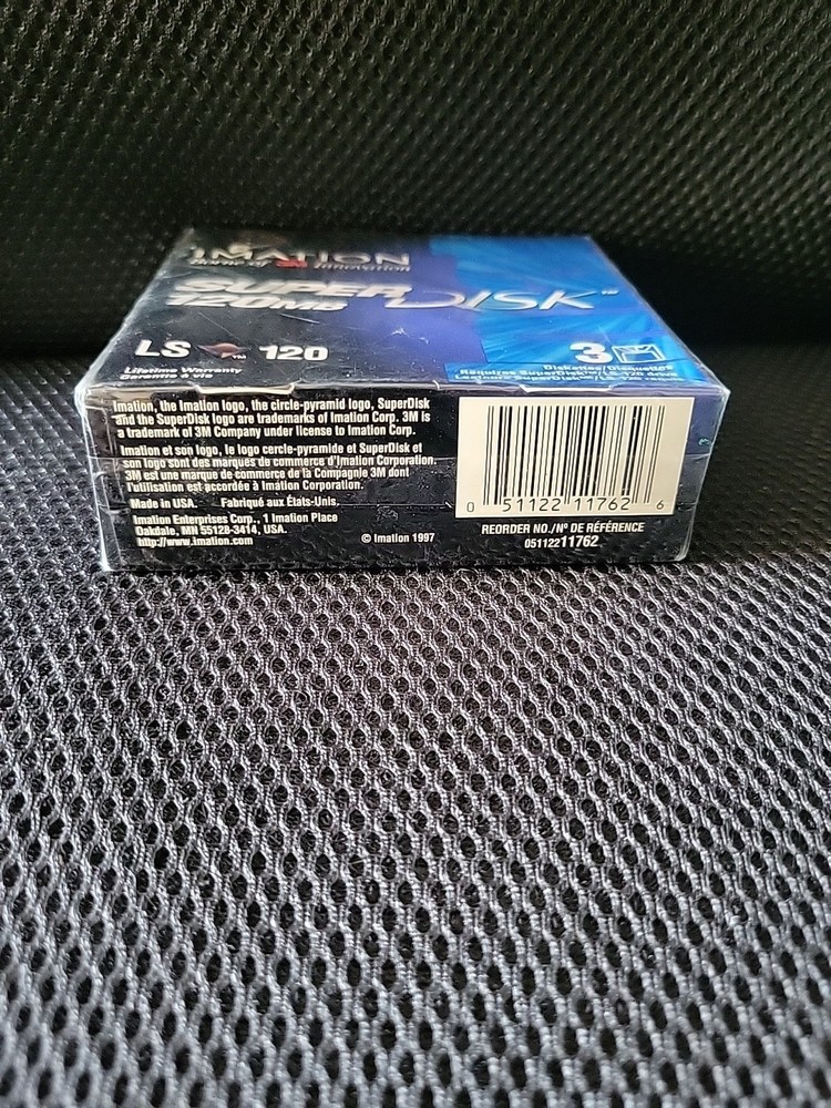 Imation SuperDisk 120MB (3-Pack) LS-120 Diskettes 3M SEALED Vintage Floppy Disk