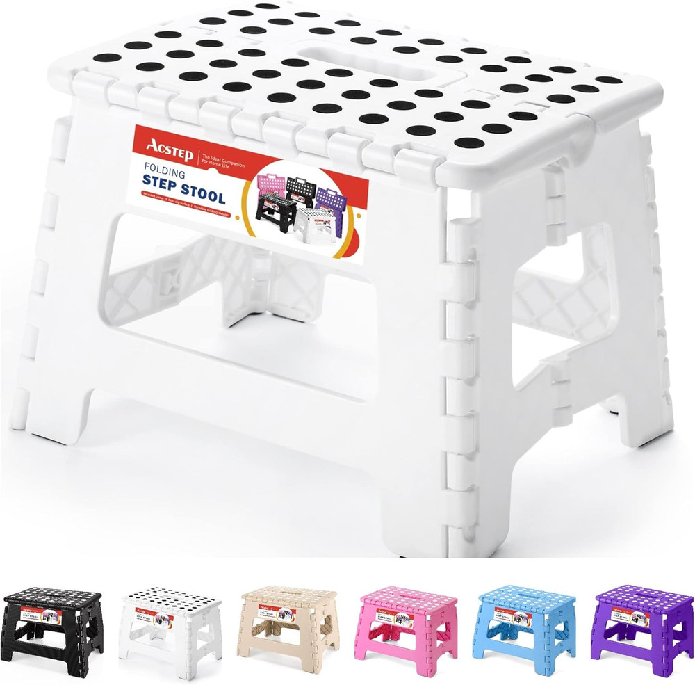 Folding Step Stool Portable Collapsible Plastic Step Stool 9 Inch Foldable Step