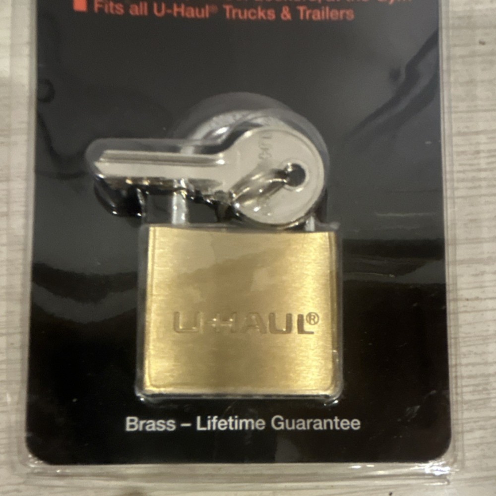 U-Haul Brass Utility Lock Model 40L Double Latch Locking Shackle System