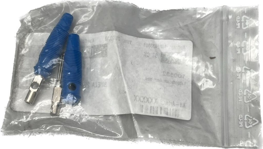 2x Laboratory Plug 4mm Blue