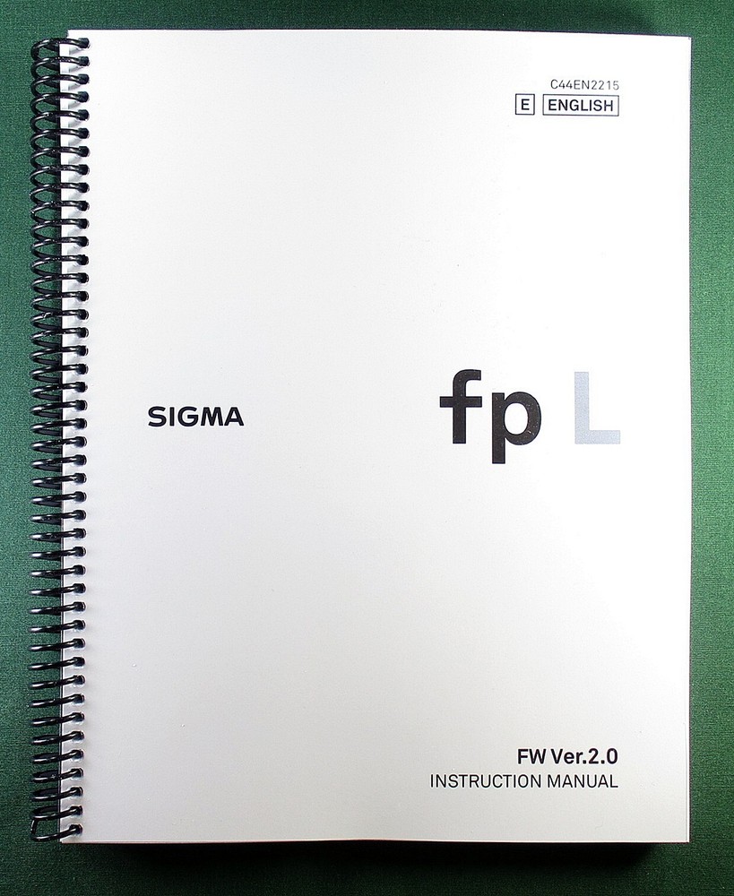 Sigma FP L Instruction Manual: 174 Pages & Protective Covers!