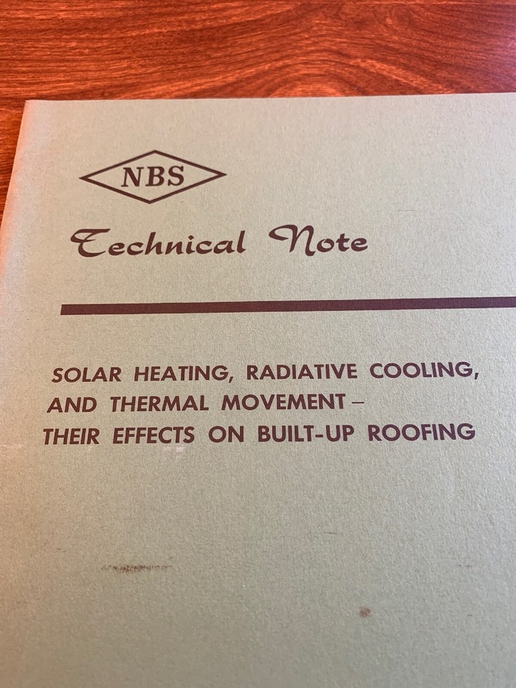 NBS Technical Note 231 Solar Heating Cooling Thermal Commerce Publication Text