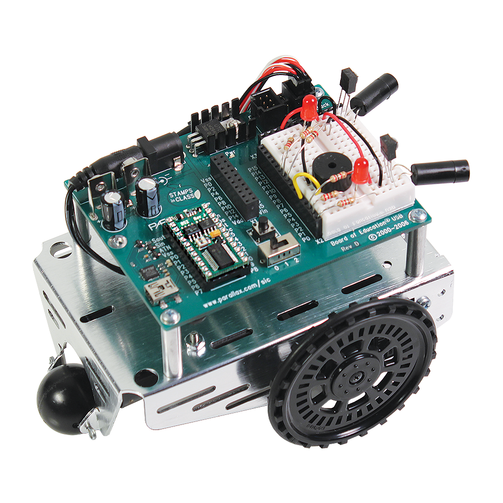 Parallax 28832 Programmable Boe-Bot Robot Kit - USB Version (non-solder)