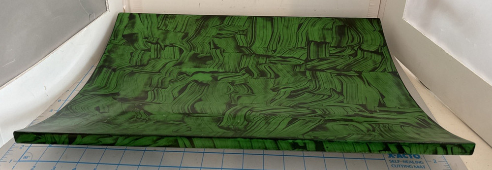 Lux Wood Lacquer Malachite Pattern Magazine Tray