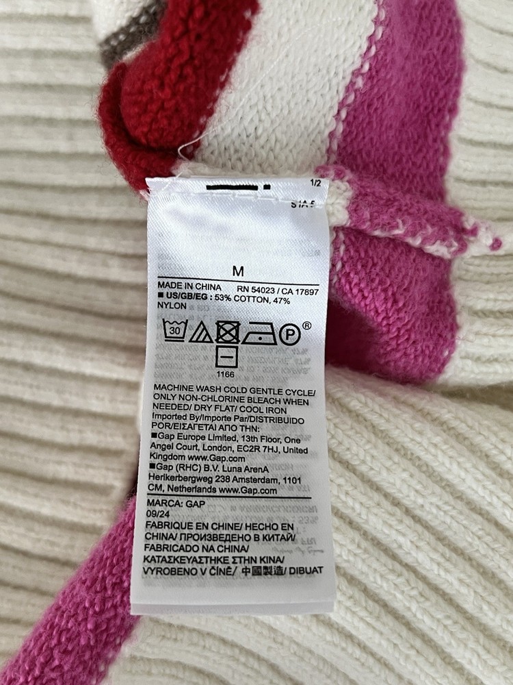 GAP Crewneck Happy Striped Sweater Size Medium EUC