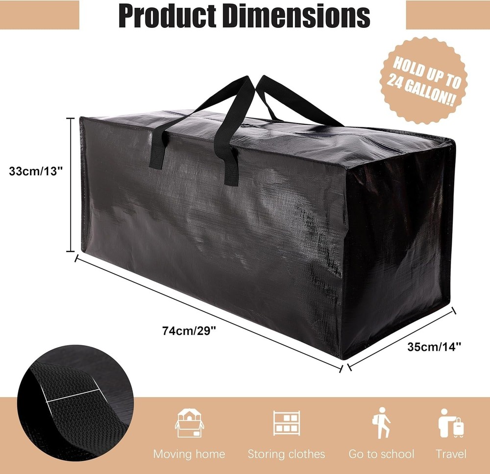 Durable Backpack Straps Moving Bags - Space-Saving 6 Pack for Dorm Essentials