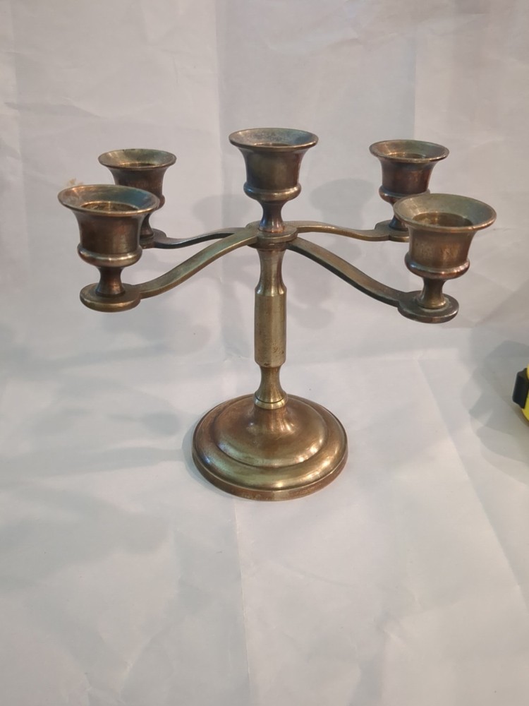 Vintage Solid Brass Candelabra 6.5"