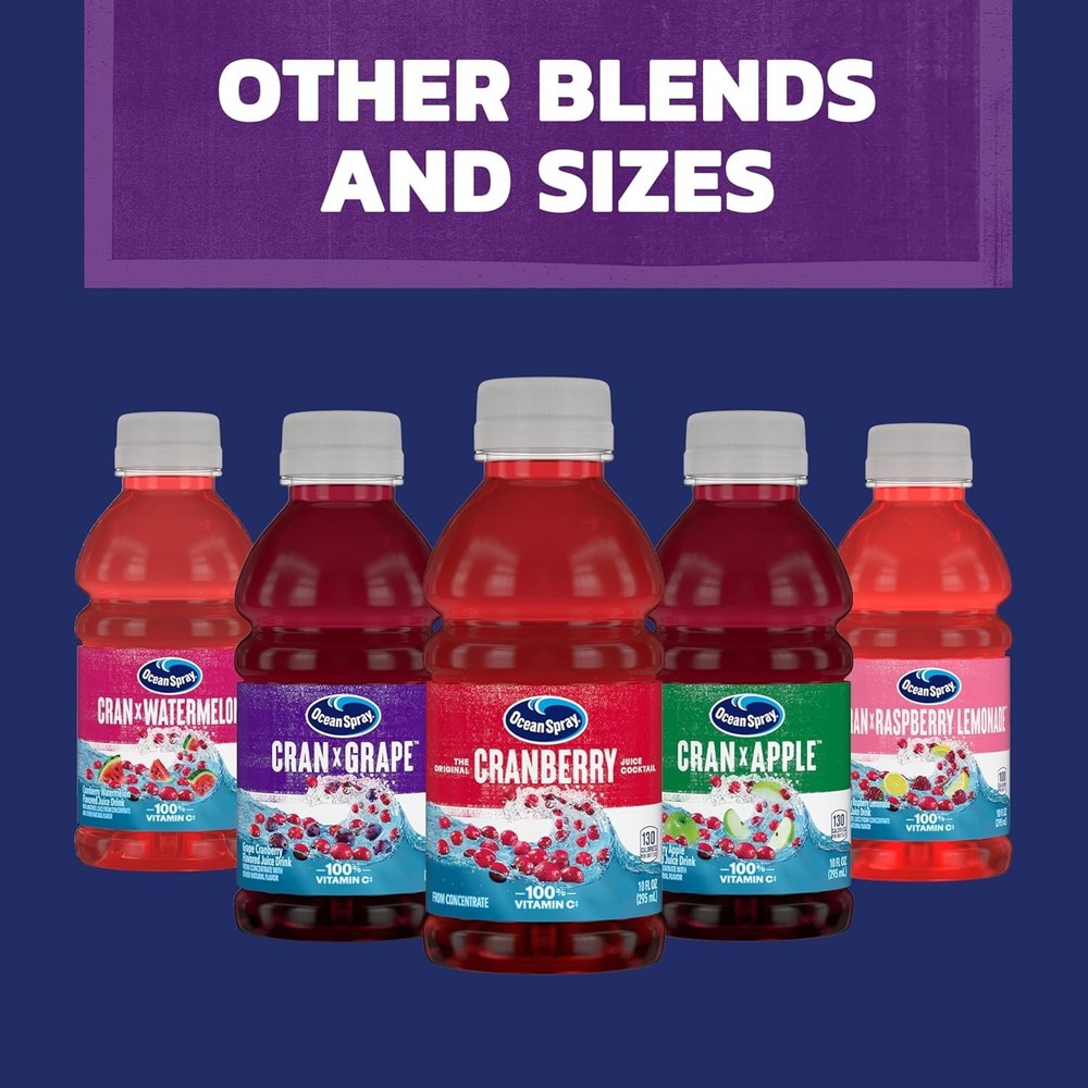 6-Pack Cran-Grape Juice Drinks, 10 Fl Oz Bottles - Refreshing Vitamin C Boost