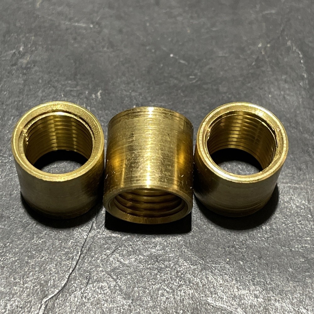 Three (3) Brass Lamp Coupling 1/4 X1/4 IPS Thread