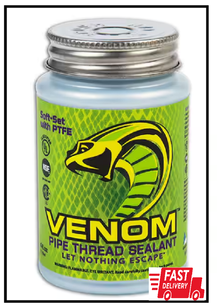 VENOM Pipe Thread Sealant with PTFE, 1/4 Pt.