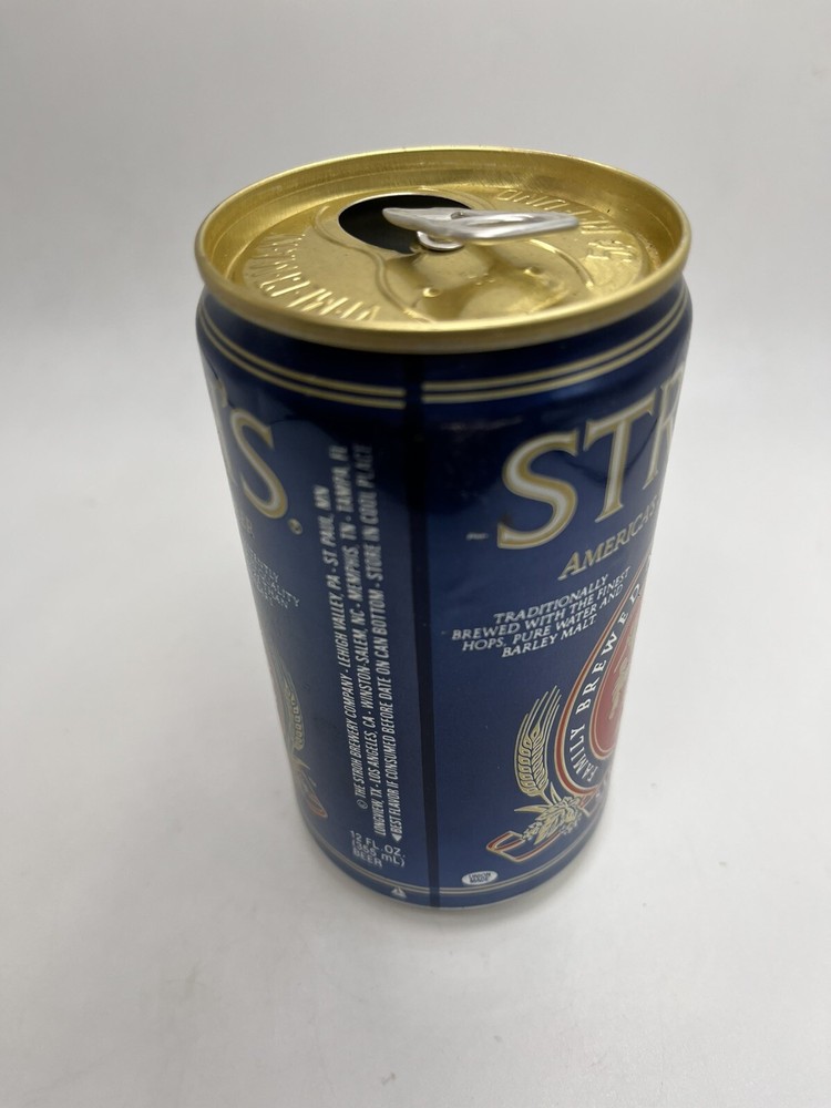 Vintage Stroh’s Beer Can Empty Top Opened Brewery Stroh