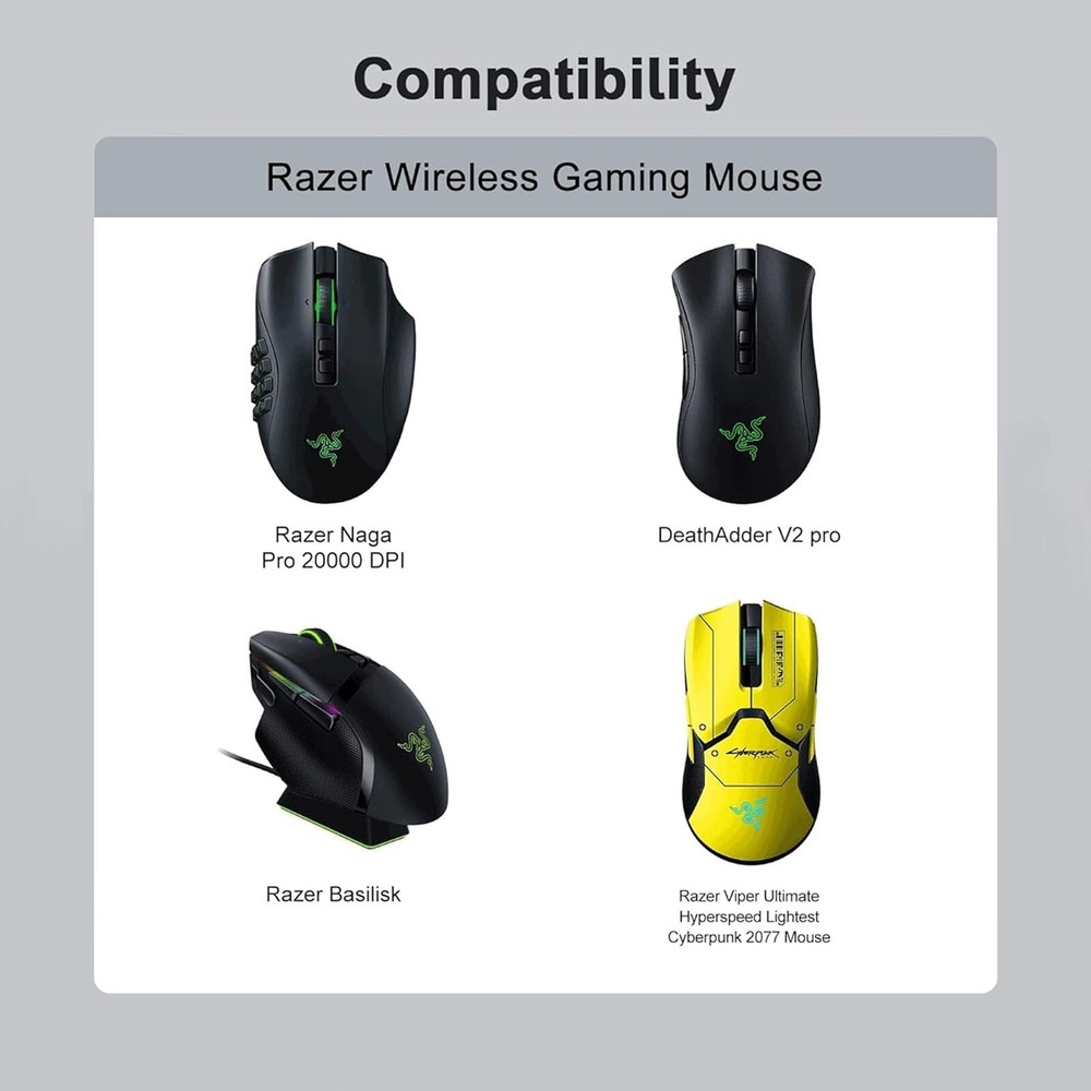 6ft USB Charging Cable for Razer Basilisk & Viper Ultimate Wireless Gaming Mouse