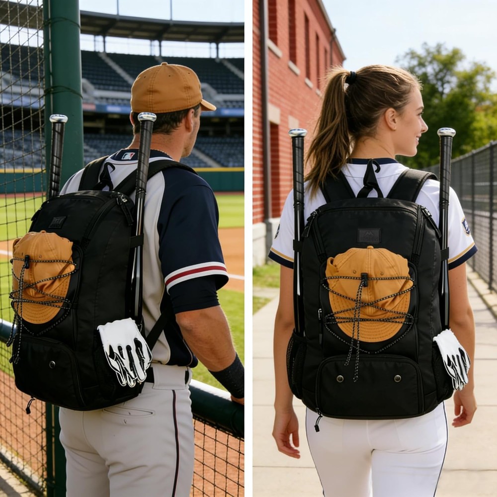 Lightweight Baseball Backpack with Shoe Compartment - 29L Accommodating Design