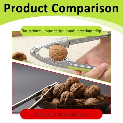 JJUNW Nut Crackers Nutcracker, Heavy Duty Walnut Cracker Tool, with
