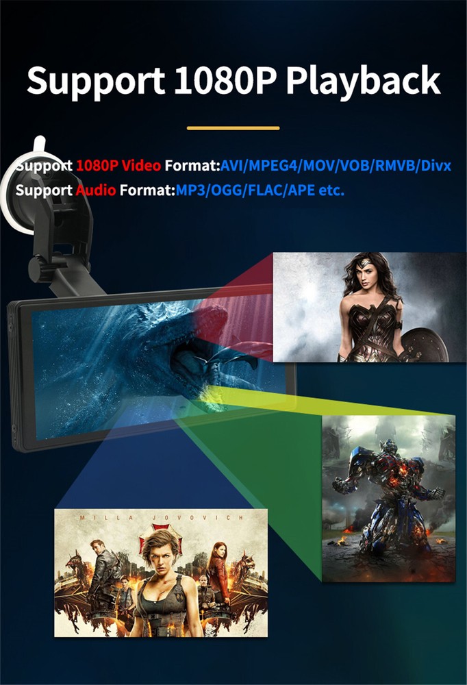 Radio Stereo HD LCD Display Touch Screen Multimedia Player With Reverse Camera