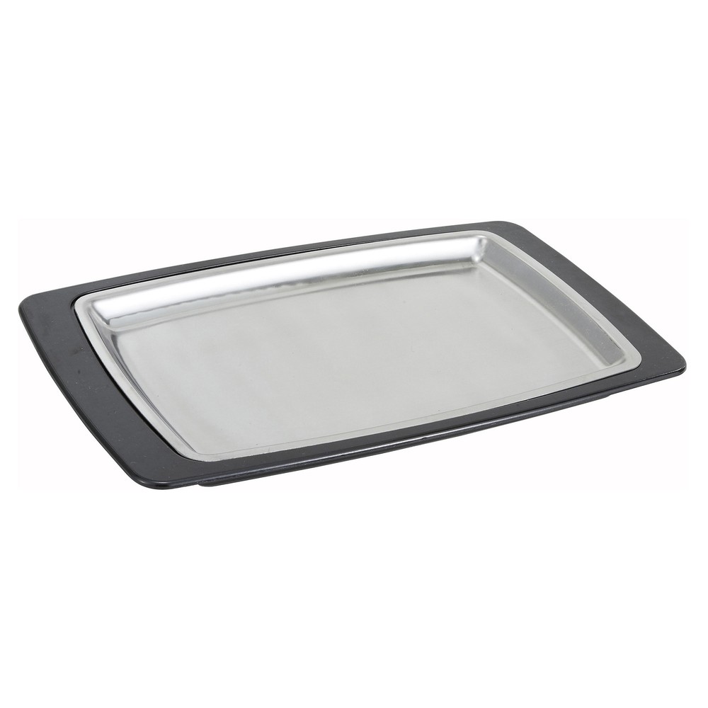 Sizzle Platter Set, Rectangular, 11" x 7", S/S with Bakelite Underliner (12 Set)