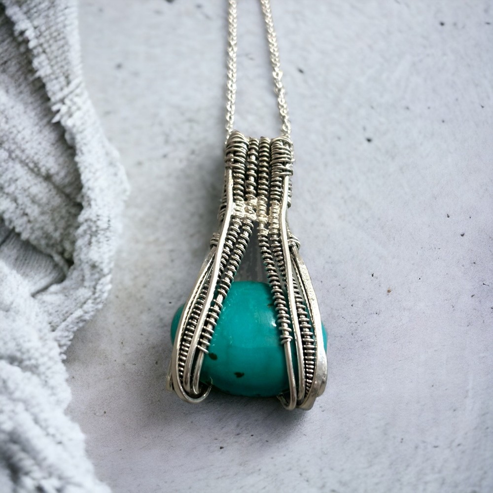 Turquoise 925 Sterling Silver Chain Pendant