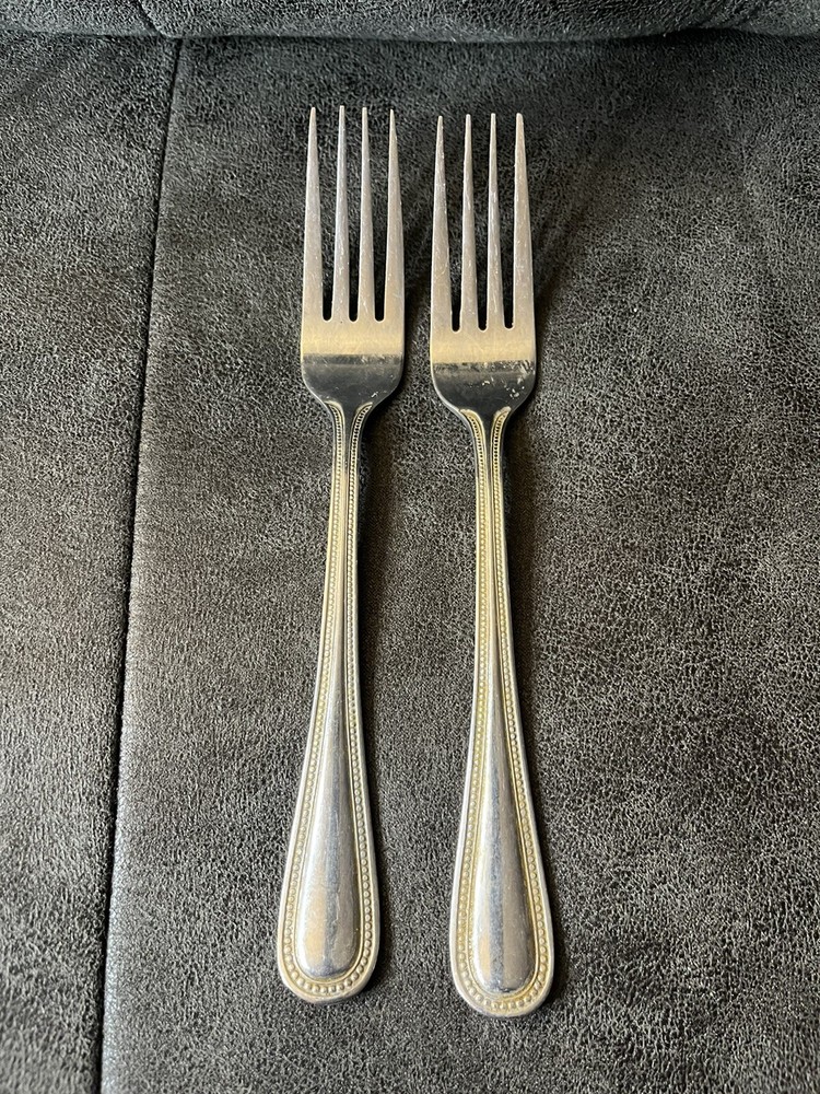 Lot Of 23 Pcs Unbranded Flatware With Beaded Pattern Handles