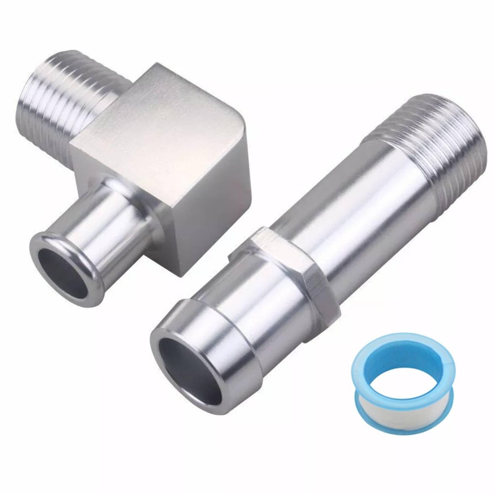2Pcs Aluminum Alloy Heater Hose Fitting 3/4" Straight Connector & Water Pump ...