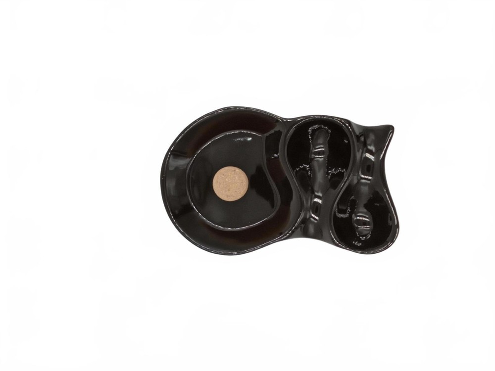 Large Ceramic 2-Pipe Rest Ashtray with Cork Knocker