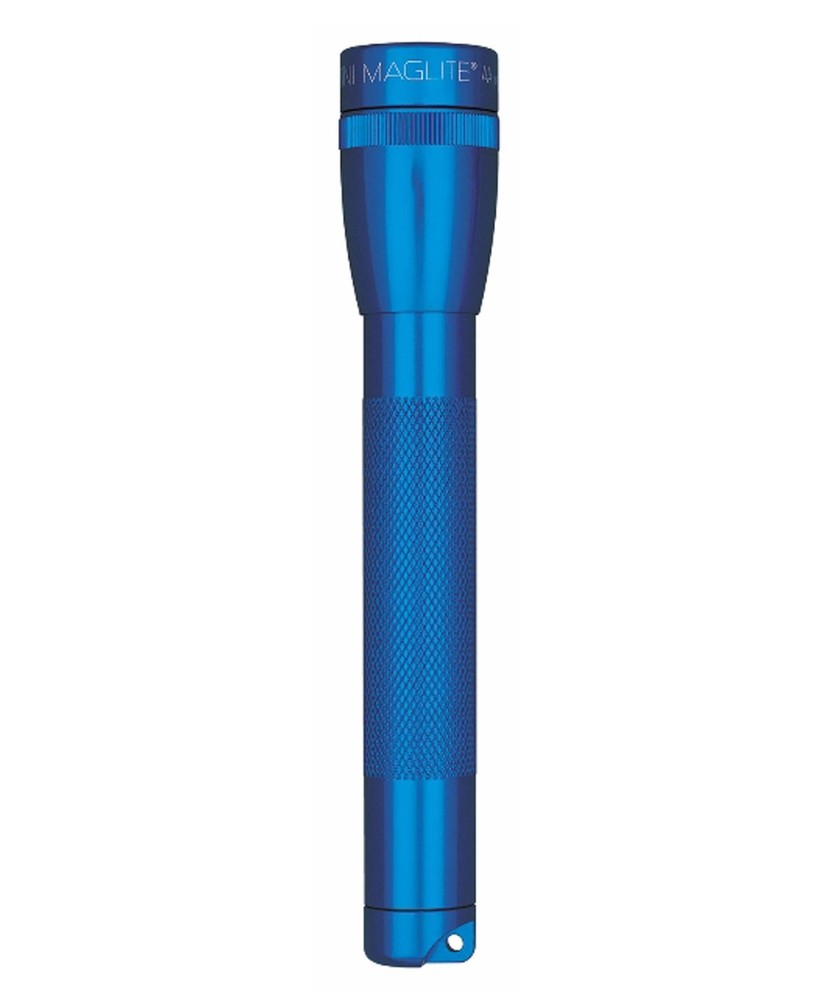 Blue Maglite Mini Flashlight Compact Durable Waterproof Adjustable Beam