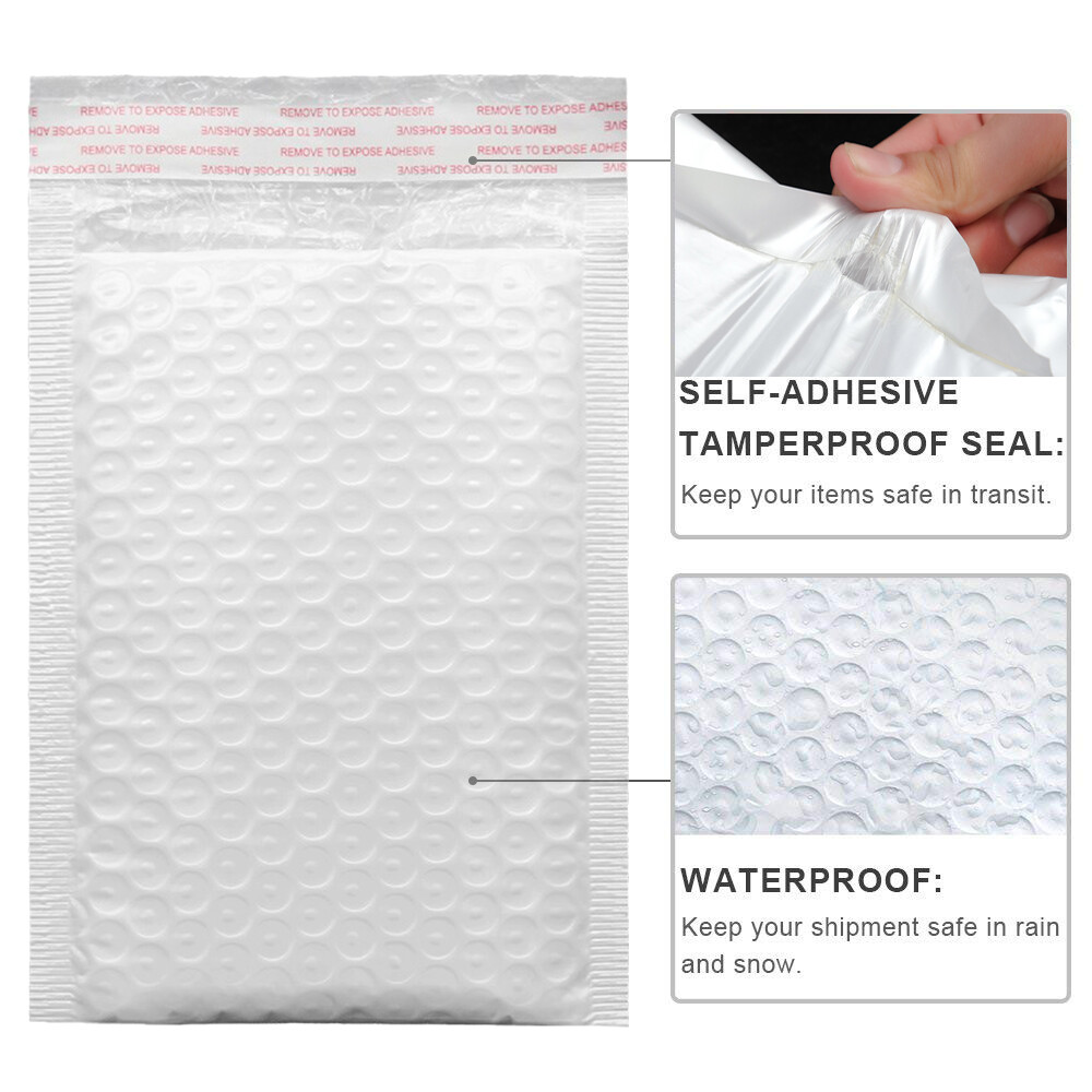 100PCs Padded Poly Bubble Mailers Envelopes Shipping Mailing Bag Self adhesive