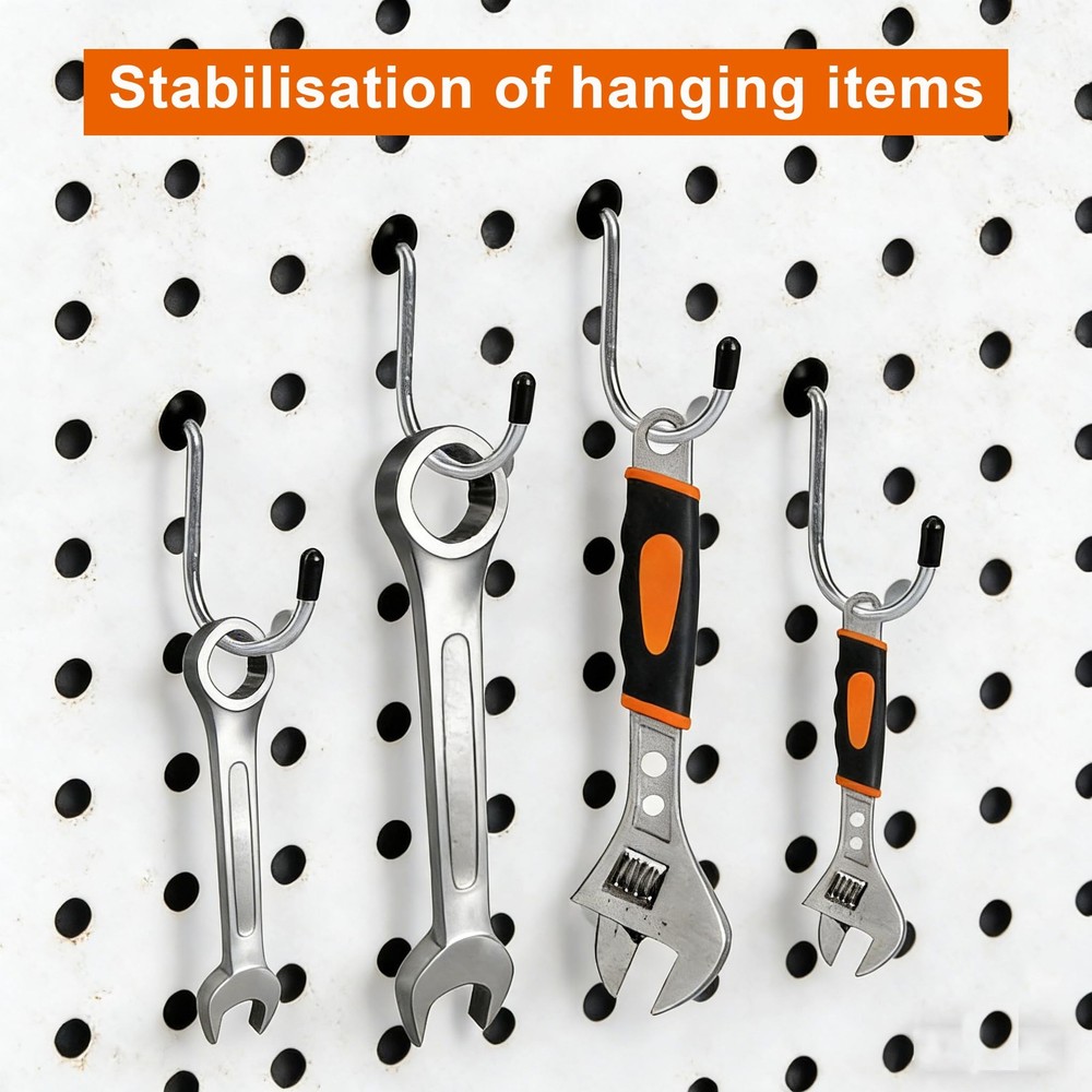 MENEONE Pegboard Hook Locks, for Stopping Hooks from Falling Off, Black