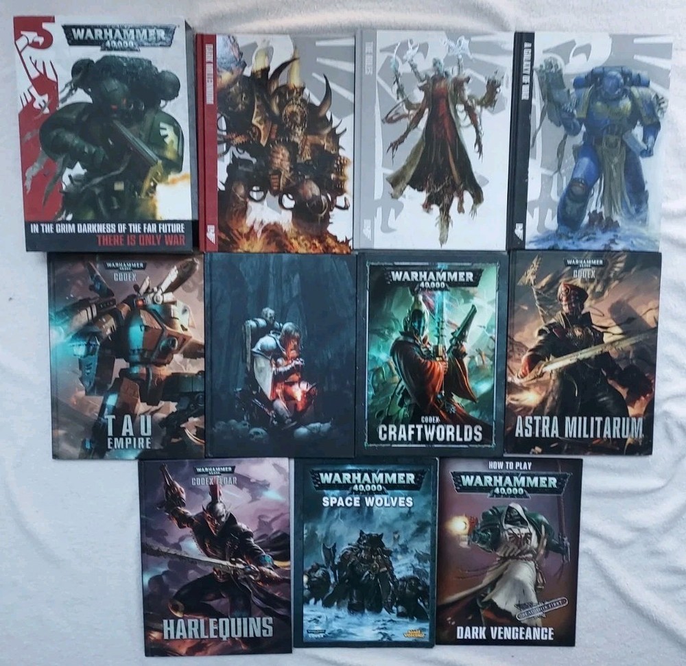 Warhammer 40,000 RARE 10 HARDBACK BOOK BUNDLE CODEX TAU EMPIRE FAST POST