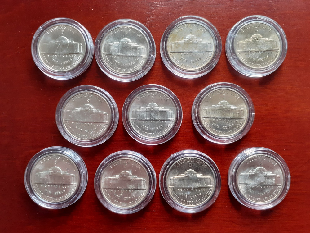 Complete WWII Uncirculated Silver Nickel Collection.