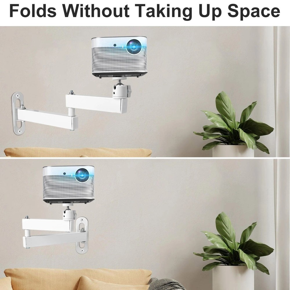 Projector Wall Mount Kit Foldable for Ring Light Webcam 35cm Extension Arm White